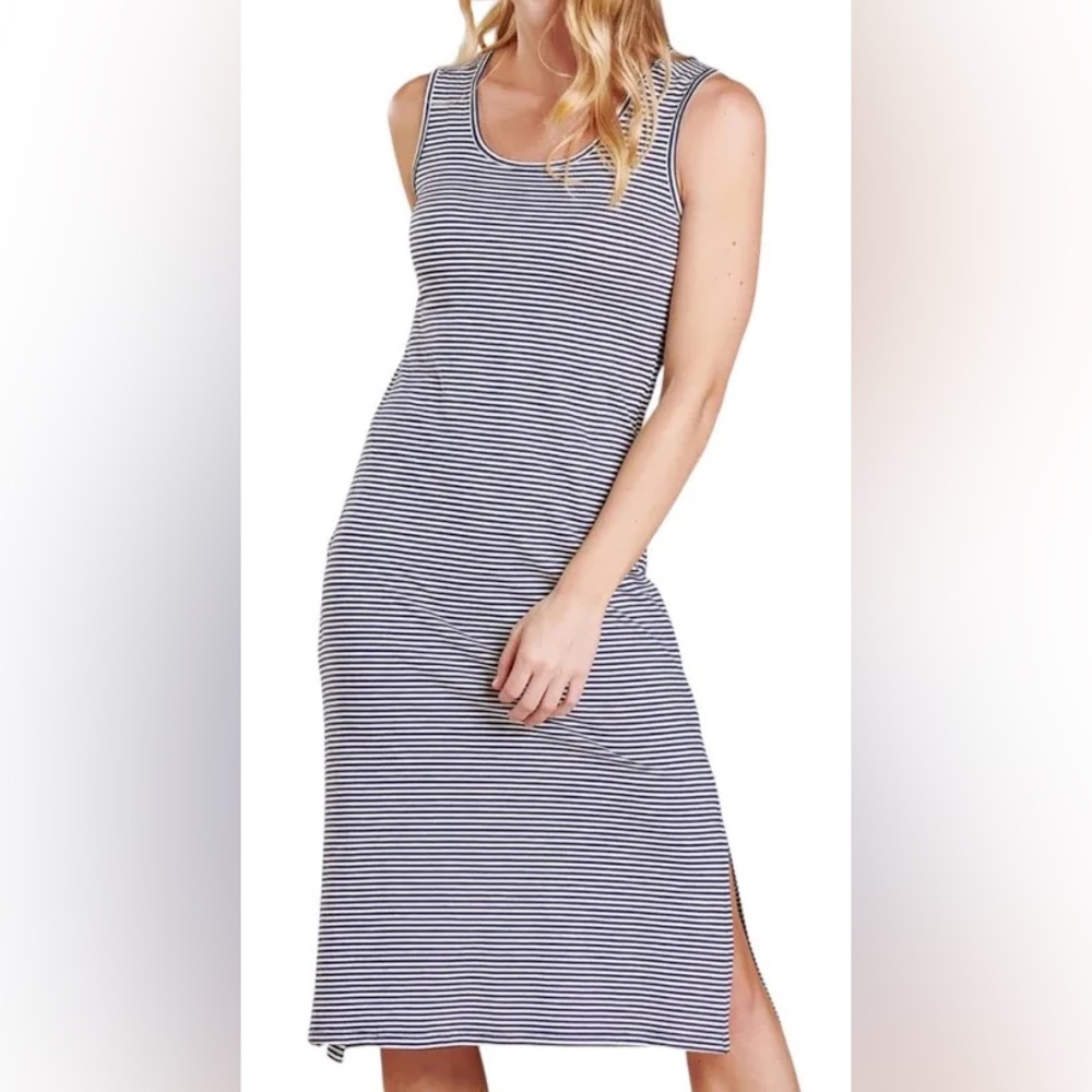 Toad & Co Samba Paseo Midi Organic Cotton Sleeveless Dress size L